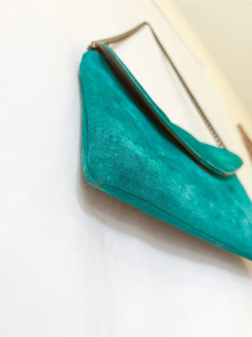 J.Crew Teal Suede Leather Envelope Chain Shoulder Bag